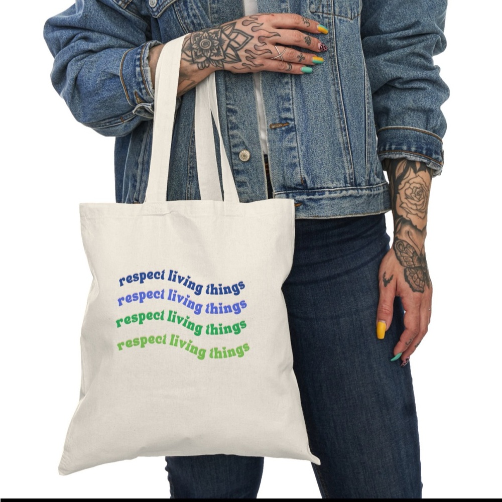 Respect Living Things White Tote Bag